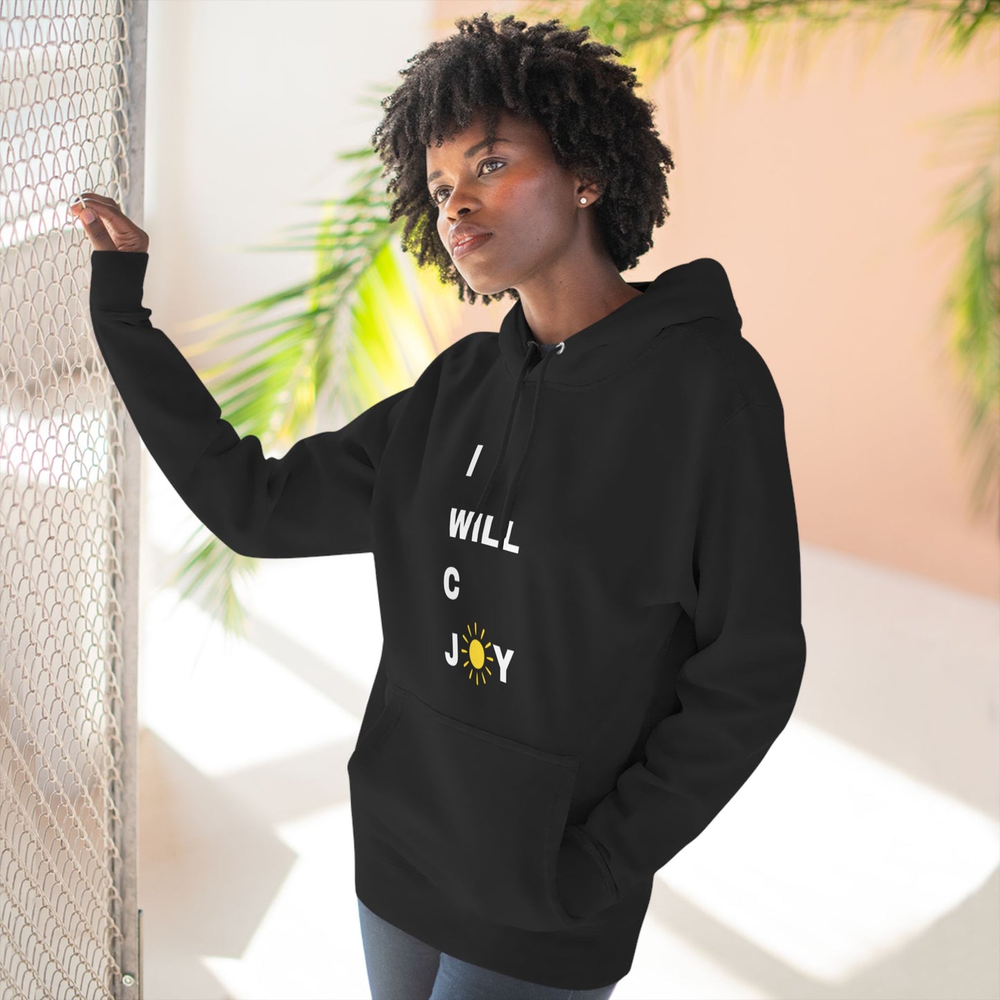 iWillcJoy™ Three-Panel Fleece Hoodie