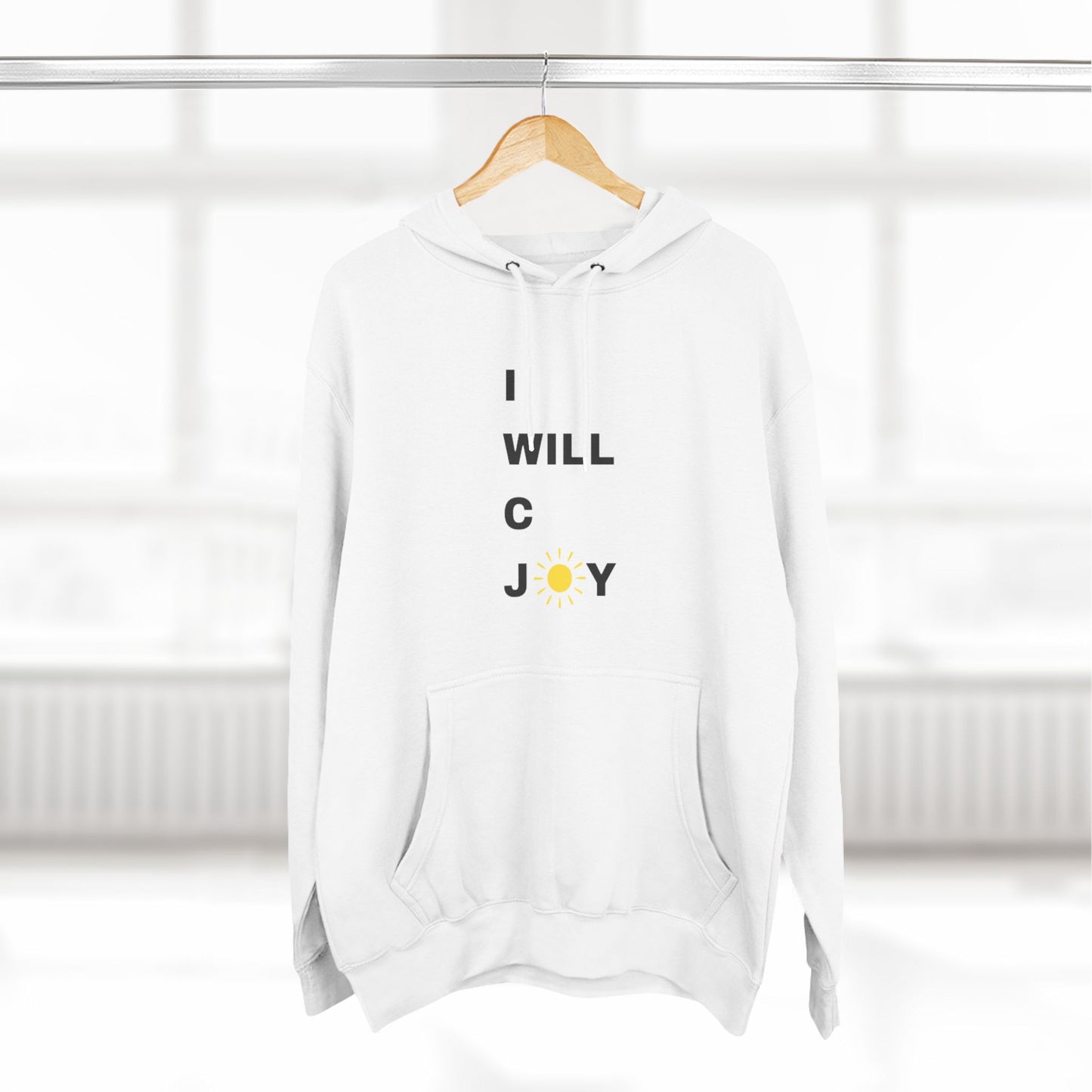 iWillcJoy™ Three-Panel Fleece Hoodie