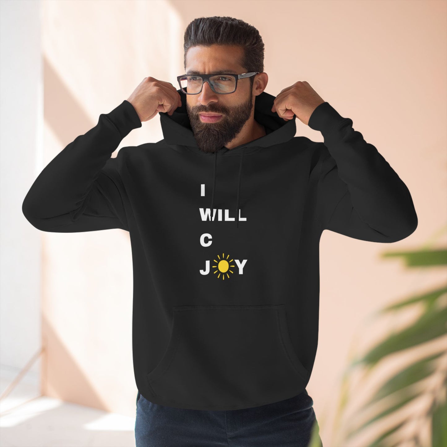 iWillcJoy™ Three-Panel Fleece Hoodie