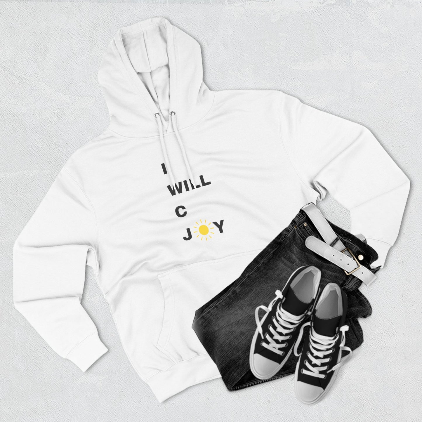 iWillcJoy™ Three-Panel Fleece Hoodie