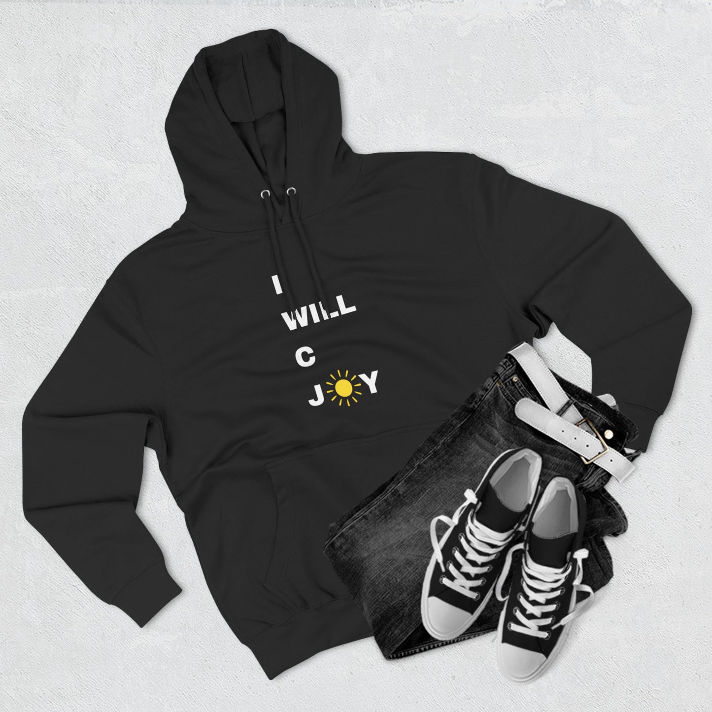 iWillcJoy™ Three-Panel Fleece Hoodie