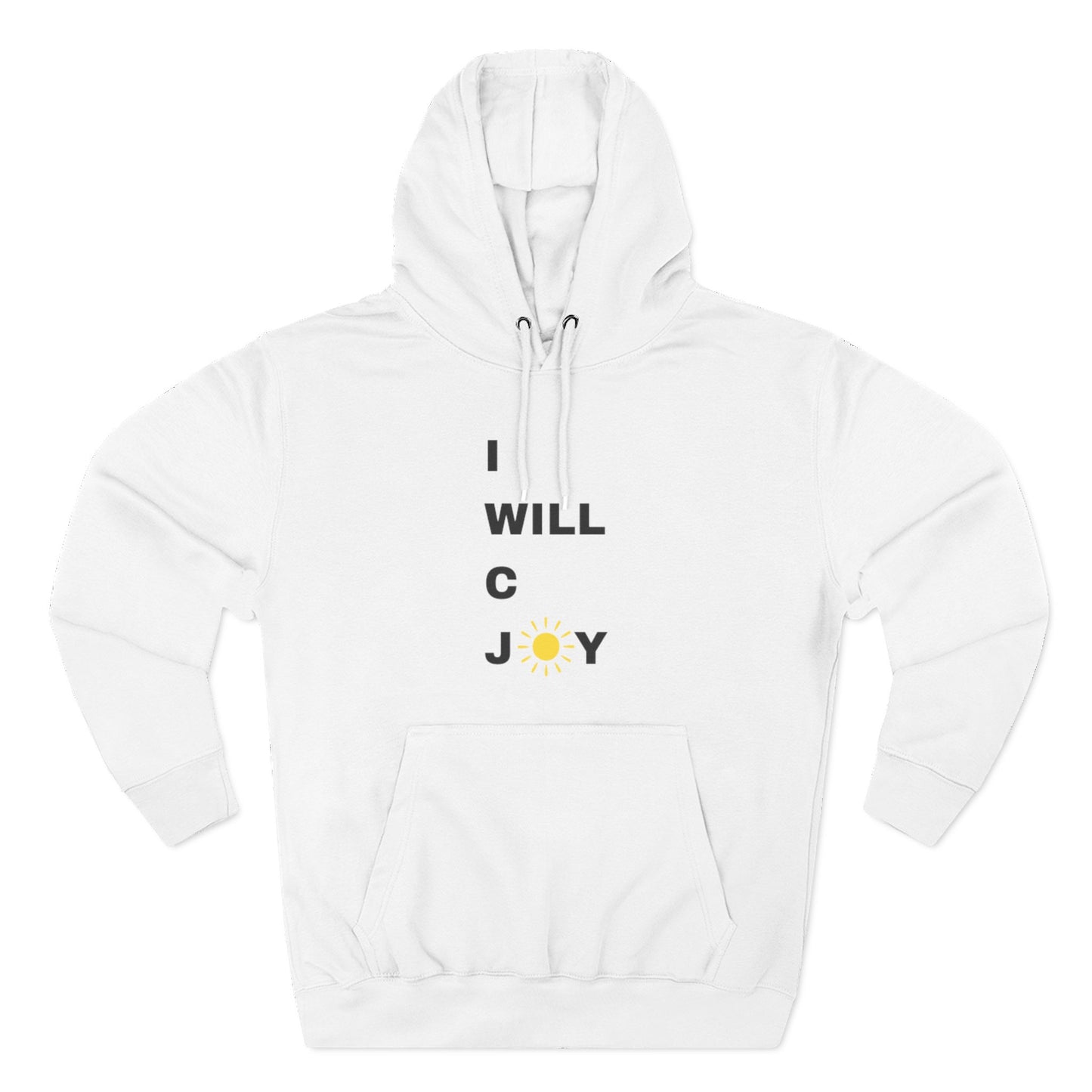 iWillcJoy™ Three-Panel Fleece Hoodie