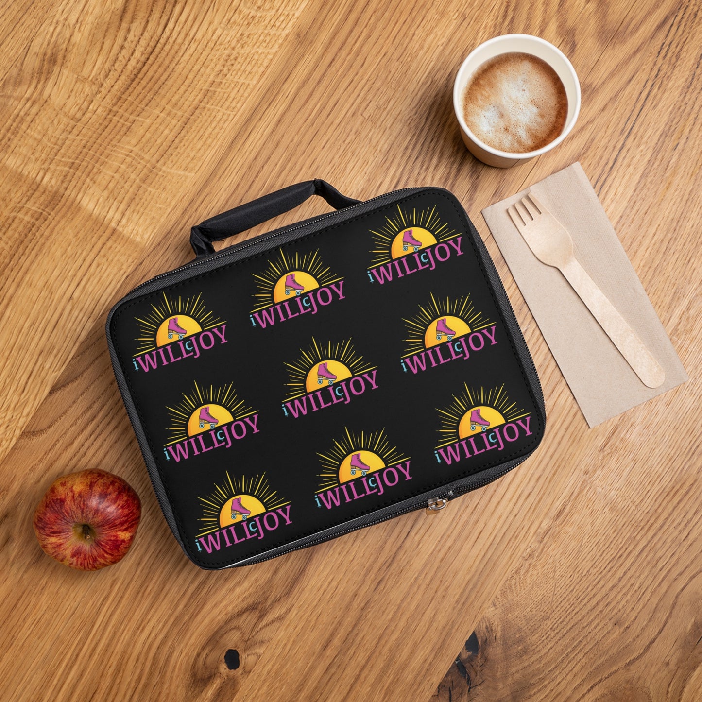 iWillcJoy™ Insulated Lunch Bag – Roller Skate + Sunrise Pattern