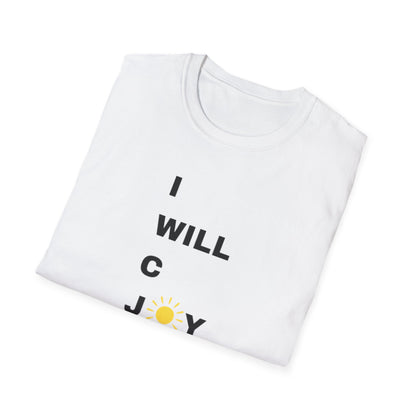 Inspirational Unisex Softstyle T-Shirt - "I WILL C JOY™" Design